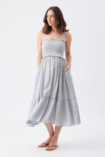 Sofia Stripe Dress - Indigo/White - image 1