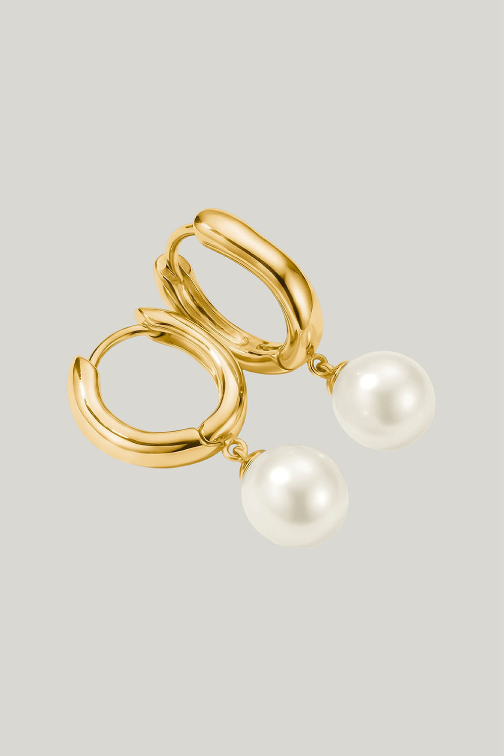 Hoop Earrings Pearl In Gold - Gold - image 4