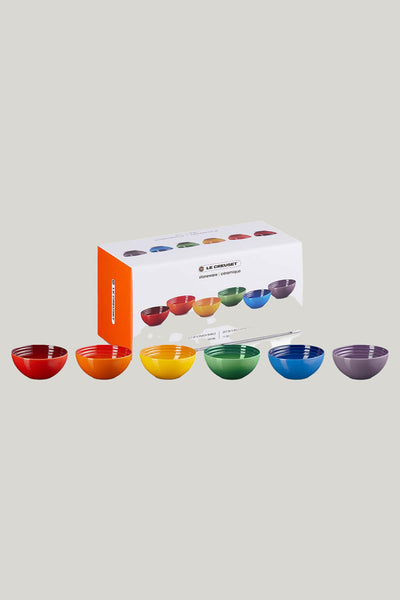 Stoneware Rainbow Set Of 6 Snack Bowls - Rainbow - image 1