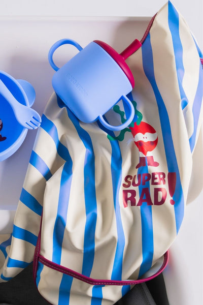 All-covered Smock Bib - Super Rad Blue - Blue - image 3