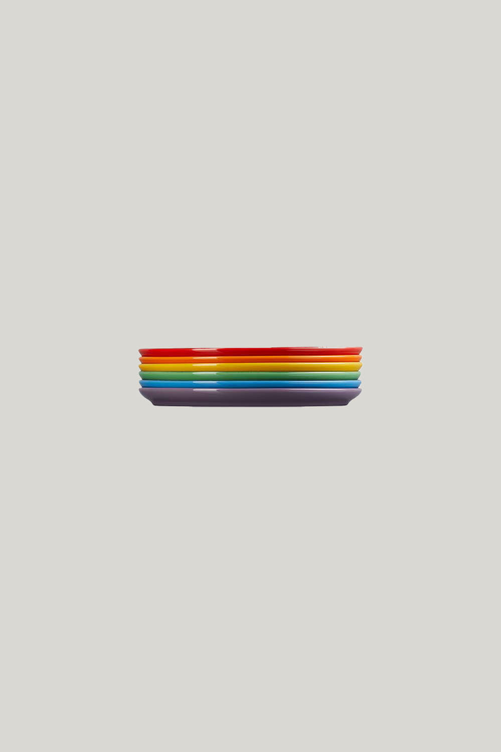 Stoneware Rainbow Set Of 6 Coupe Salad Plates 22cm - Rainbow - image 2