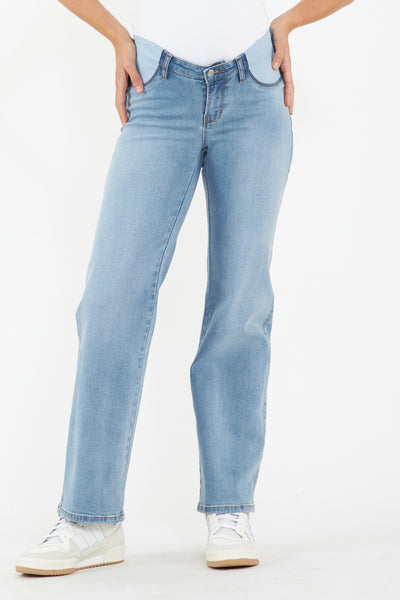 Kyle Wide Leg Maternity Jean - Light Blue - image 1
