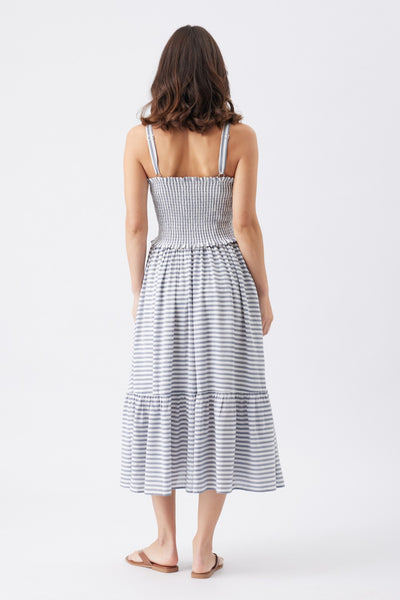 Sofia Stripe Dress - Indigo/White - image 4