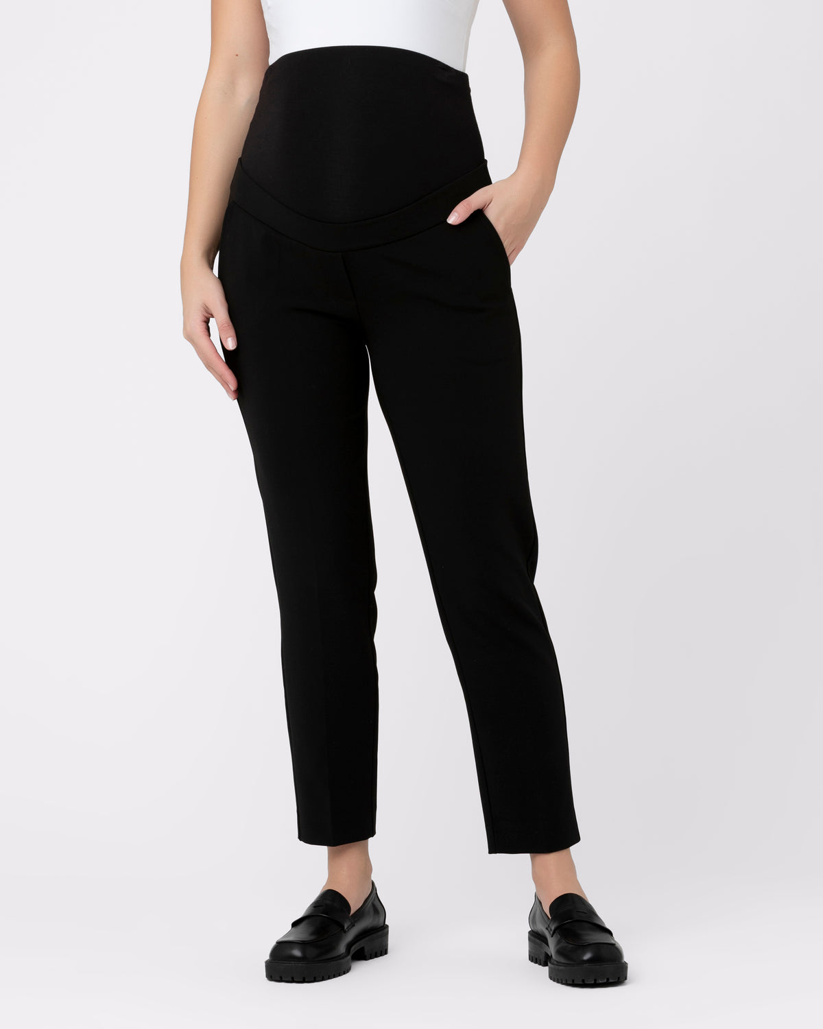 Alexa Classic Crop Maternity Pant - Black - image 2