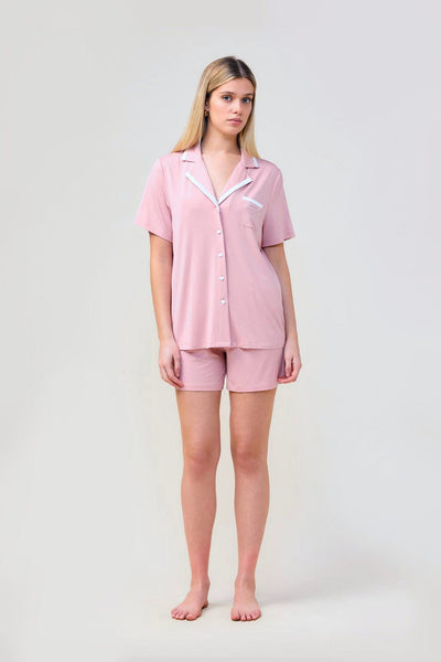 Allegra Short Bamboo Pj Set - Pink - image 1