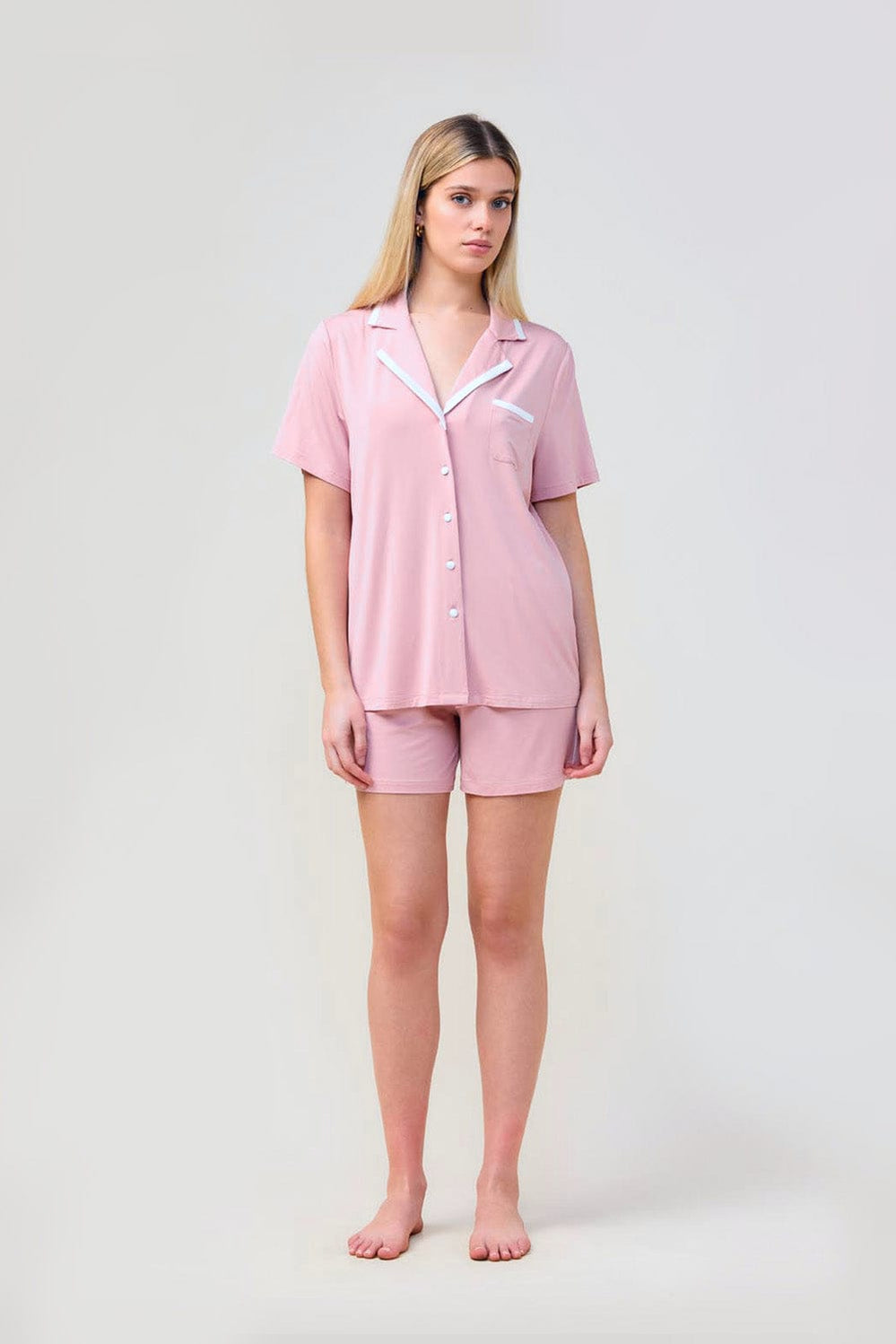 Allegra Short Bamboo Pj Set - Pink - image 1