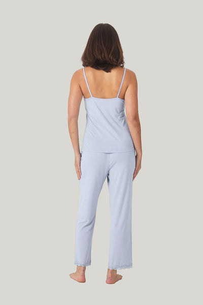 Britt Bamboo Lace Cami Long Pj - Blue - image 3