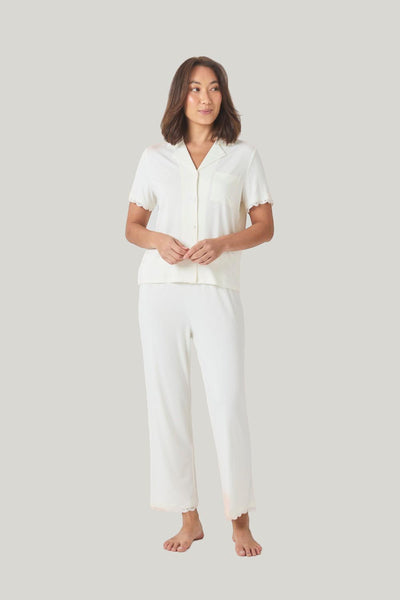 Dianne Bamboo Long Pj Set With Lace - Ecru - image 4