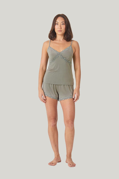 Mabel Bamboo Cami And Short Set - Olive - image 4