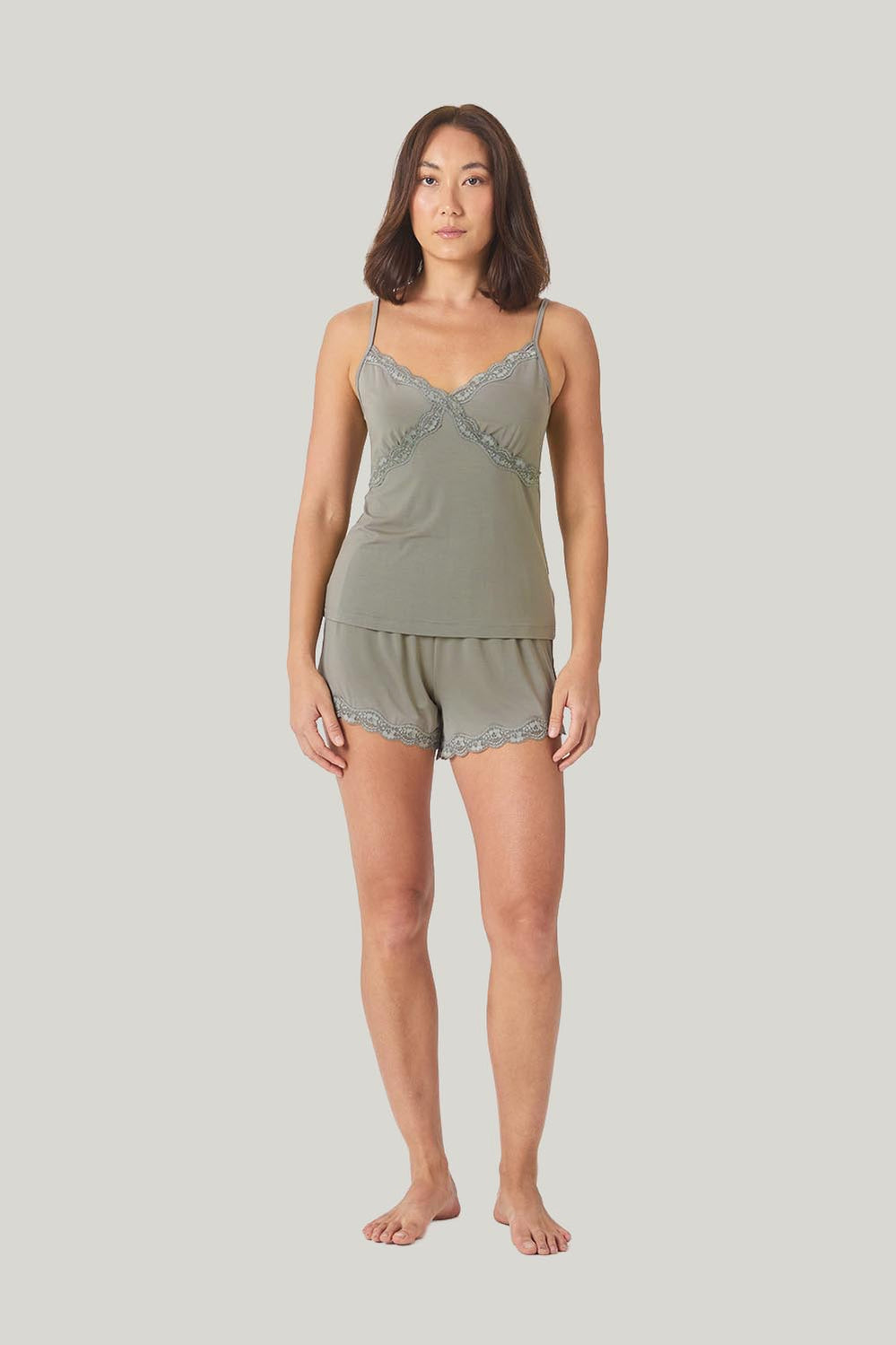 Mabel Bamboo Cami And Short Set - Olive - image 4