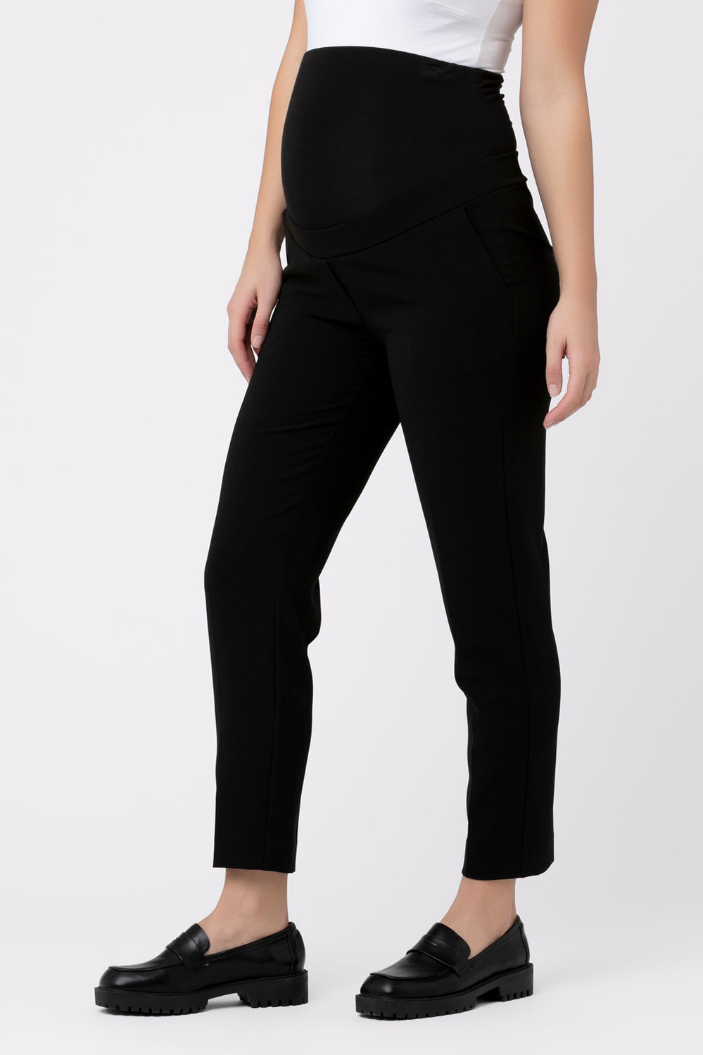 Alexa Classic Crop Maternity Pant - Black - image 3