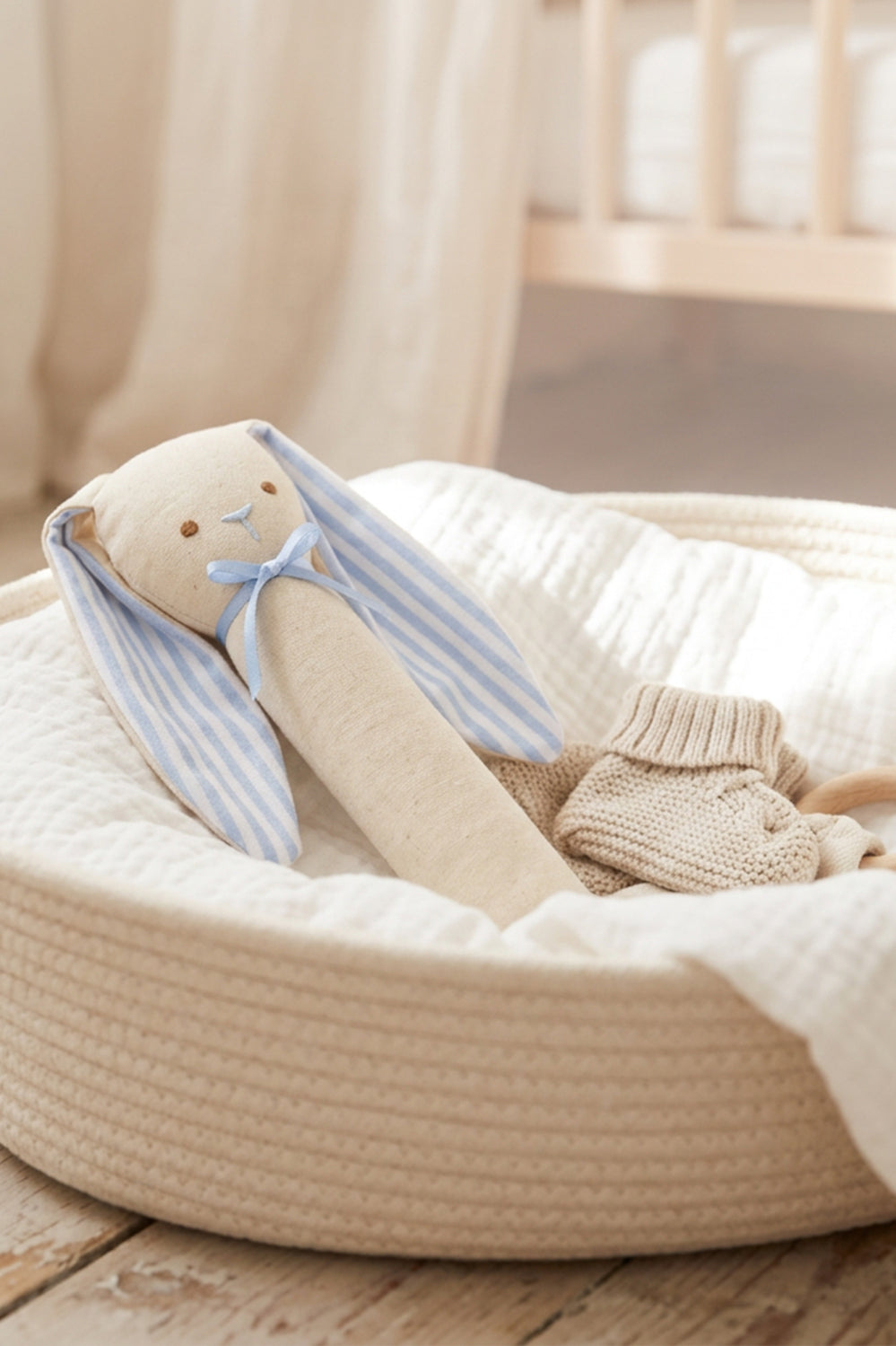Bunny Rattle Squeaker - Blue - image 2