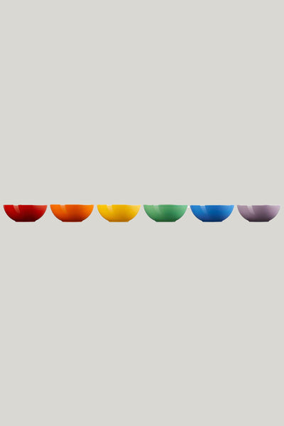 Stoneware Rainbow Set Of 6 Cereal Bowls 22cm - Rainbow - image 2