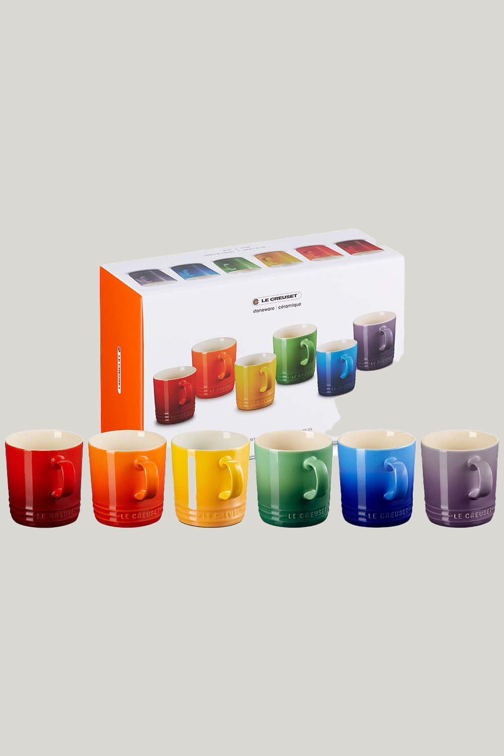 Stoneware Rainbow Set Of 6 Mugs 350ml - Rainbow - image 4