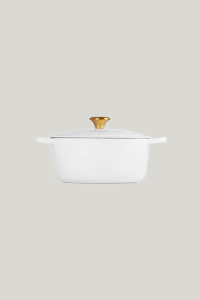 Signature Cast Iron Round Casserole 26cm - White - image 2
