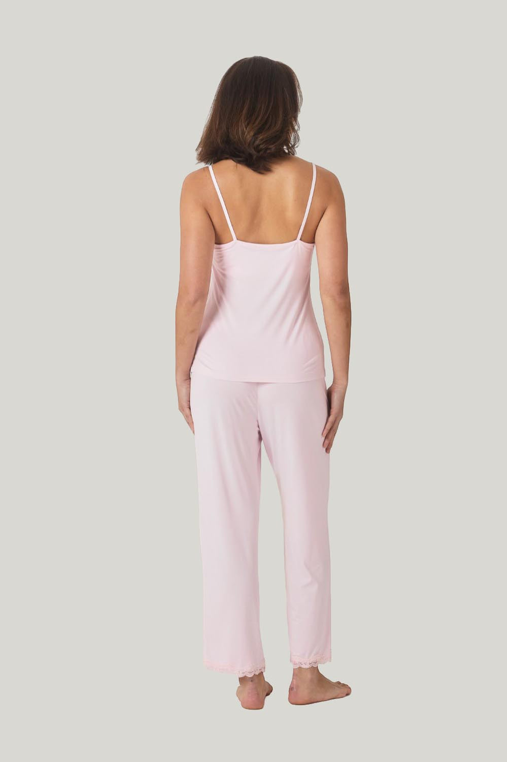 Britt Bamboo Lace Cami Long Pj - Pink - image 3