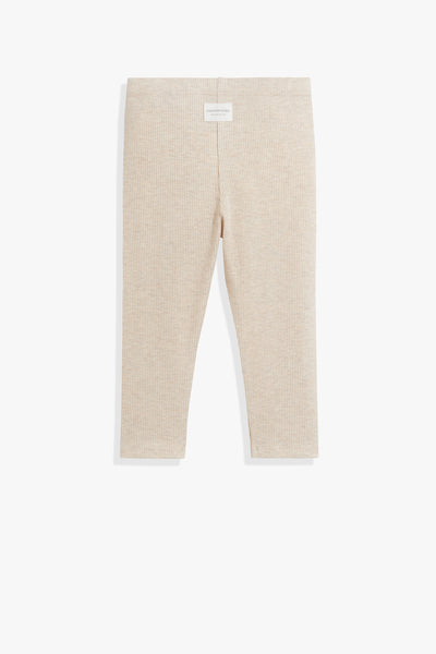 Organically Grown Cotton Blend Solid Rib Legging