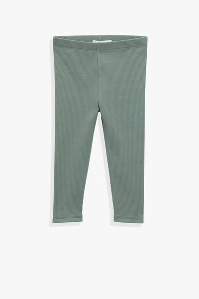 Organically Grown Cotton Blend Solid Rib Legging