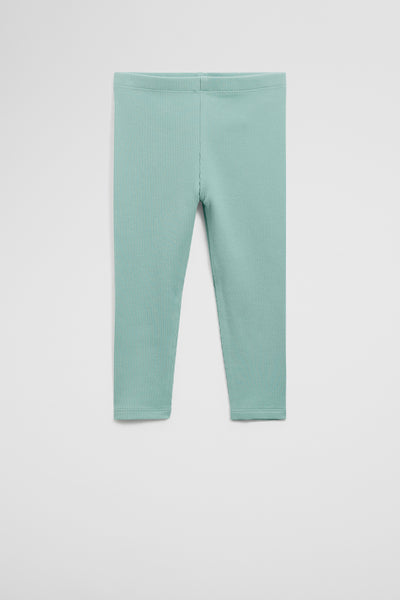 Organically Grown Cotton Blend Solid Rib Legging