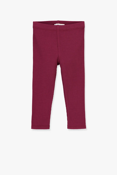 Organically Grown Cotton Blend Solid Rib Legging