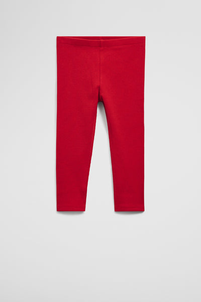 Organically Grown Cotton Blend Solid Rib Legging