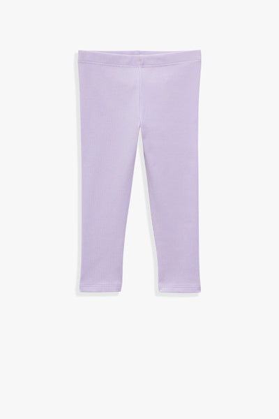 Organically Grown Cotton Blend Solid Rib Legging