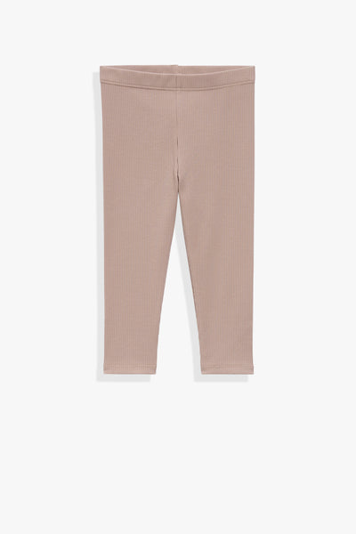 Organically Grown Cotton Blend Solid Rib Legging