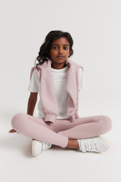 Organically Grown Cotton Blend Solid Rib Legging