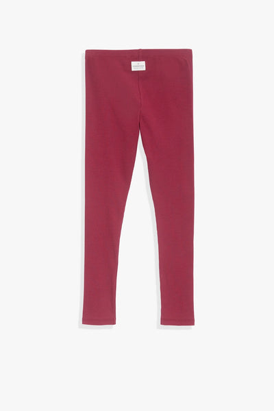 Organically Grown Cotton Blend Solid Rib Legging