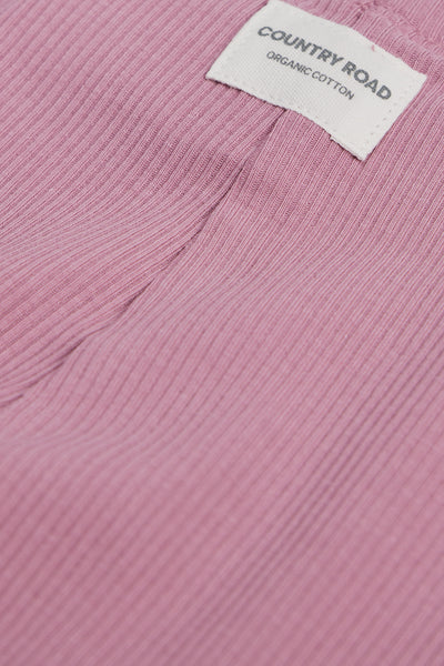 Organically Grown Cotton Blend Solid Rib Legging
