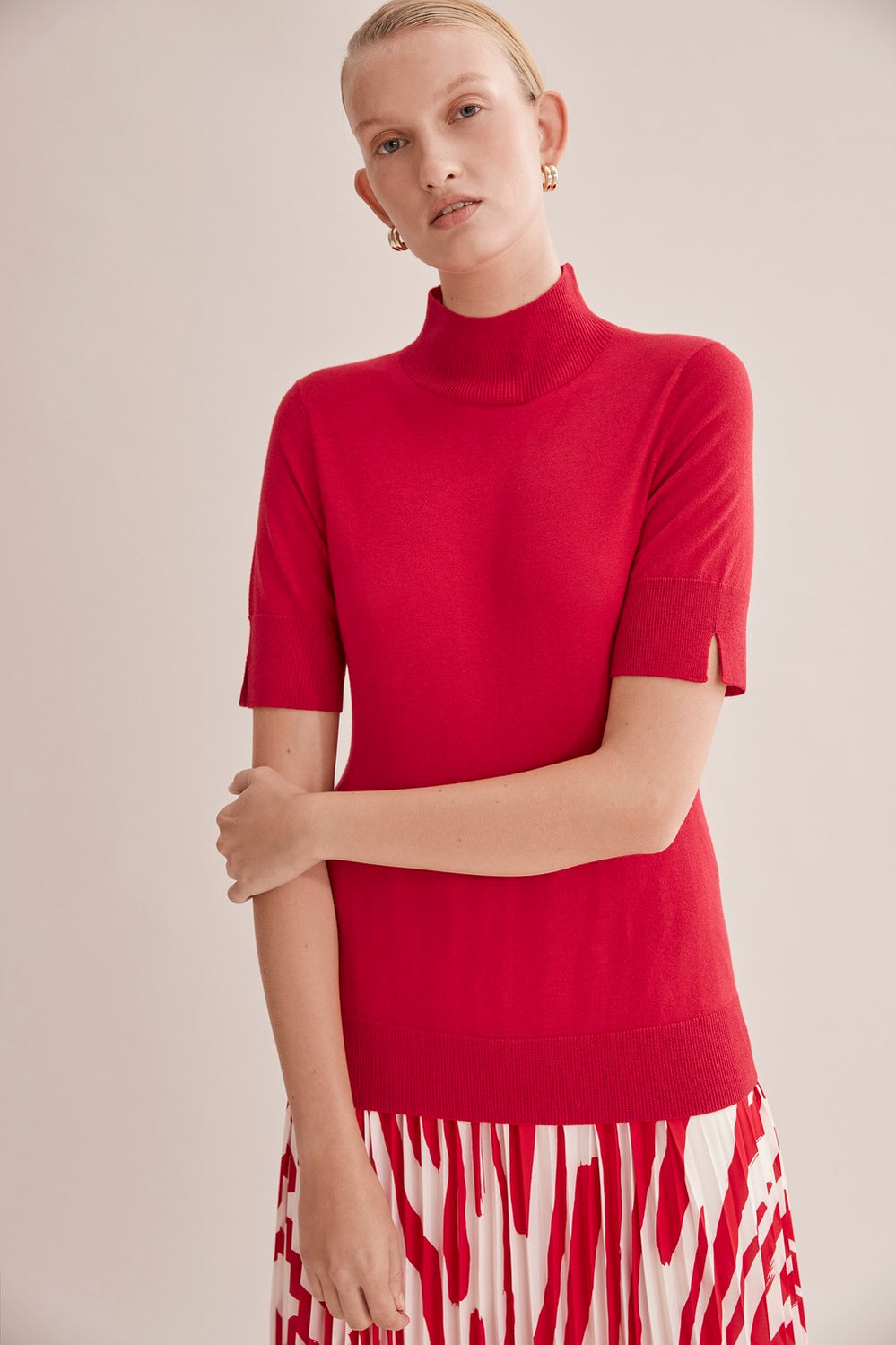 Wool Silk Short Sleeve Knit