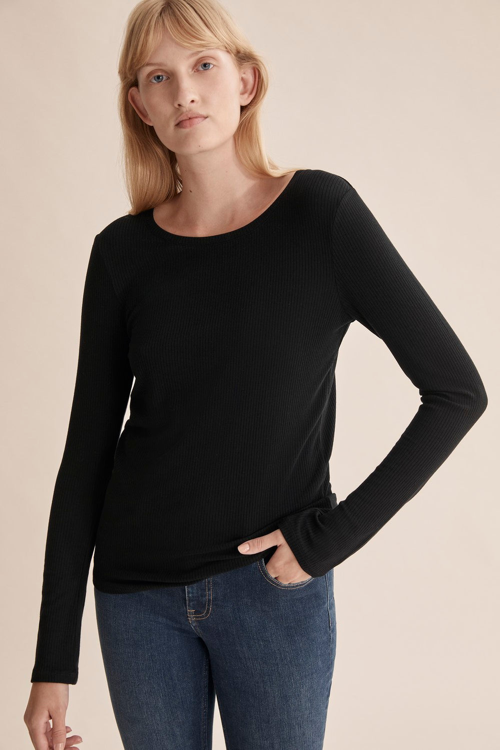 Rib Layering T-Shirt