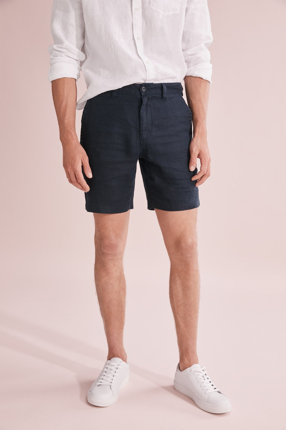 Linen Button Front Short