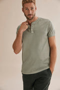 Garment Dyed Short Sleeve Henley