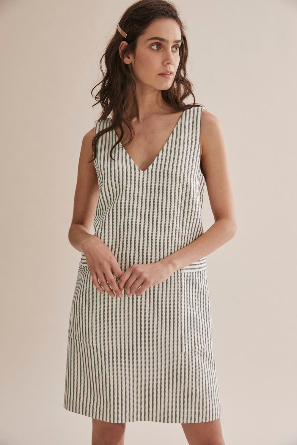 Twill Stripe Shift Dress