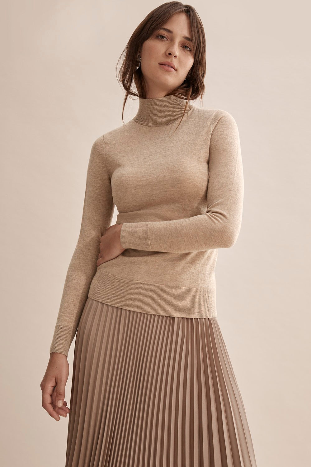Merino Wool Silk Long Sleeve Knit
