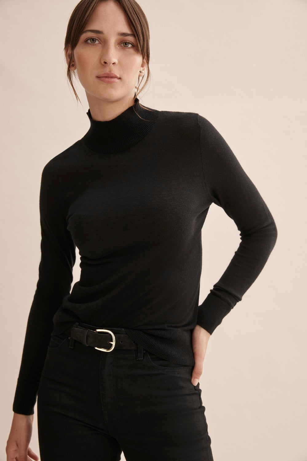 Merino Wool Silk Long Sleeve Knit