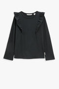 Cotton Slub Frill T-Shirt