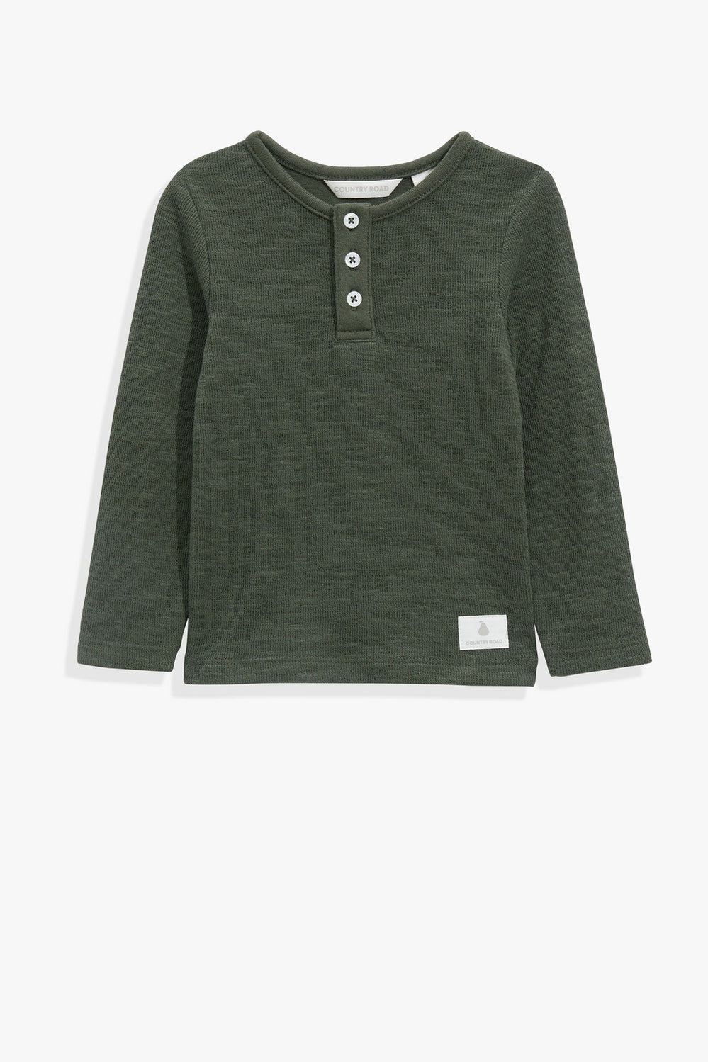 Cotton Double Faced Textured Henley