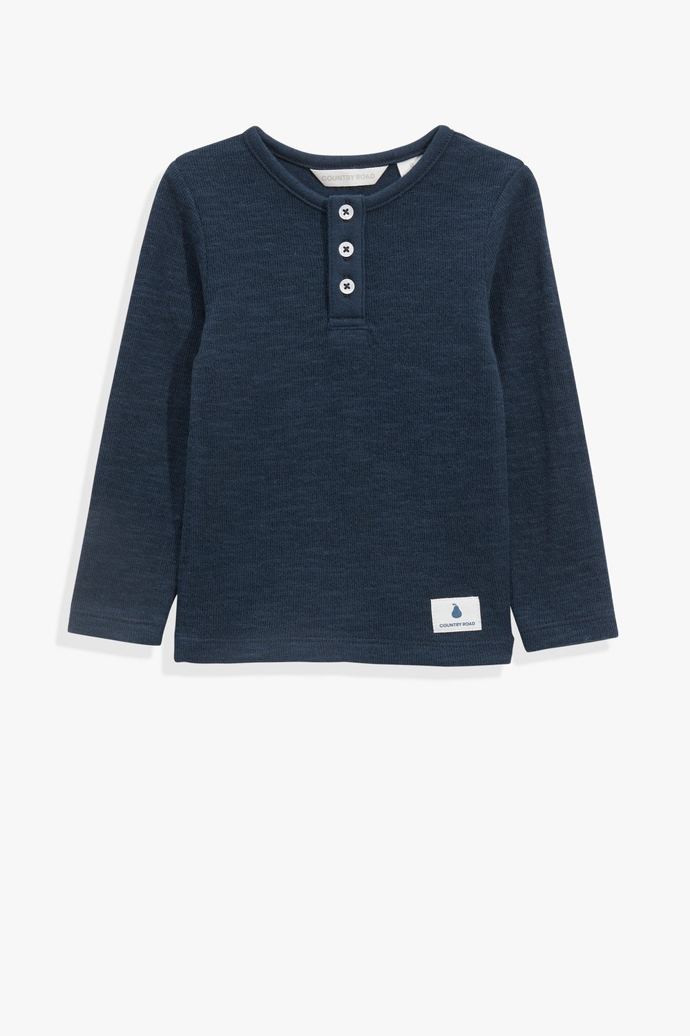 Cotton Double Faced Textured Henley