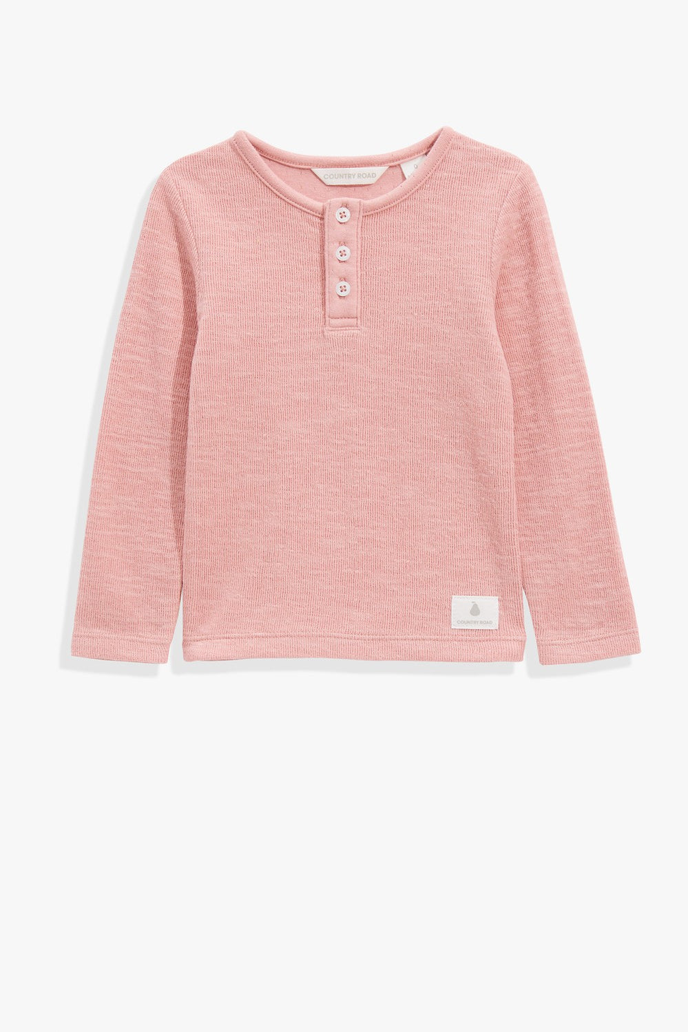 Cotton Double Faced Textured Henley