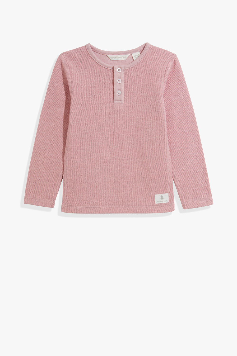 Cotton Double Faced Textured Henley