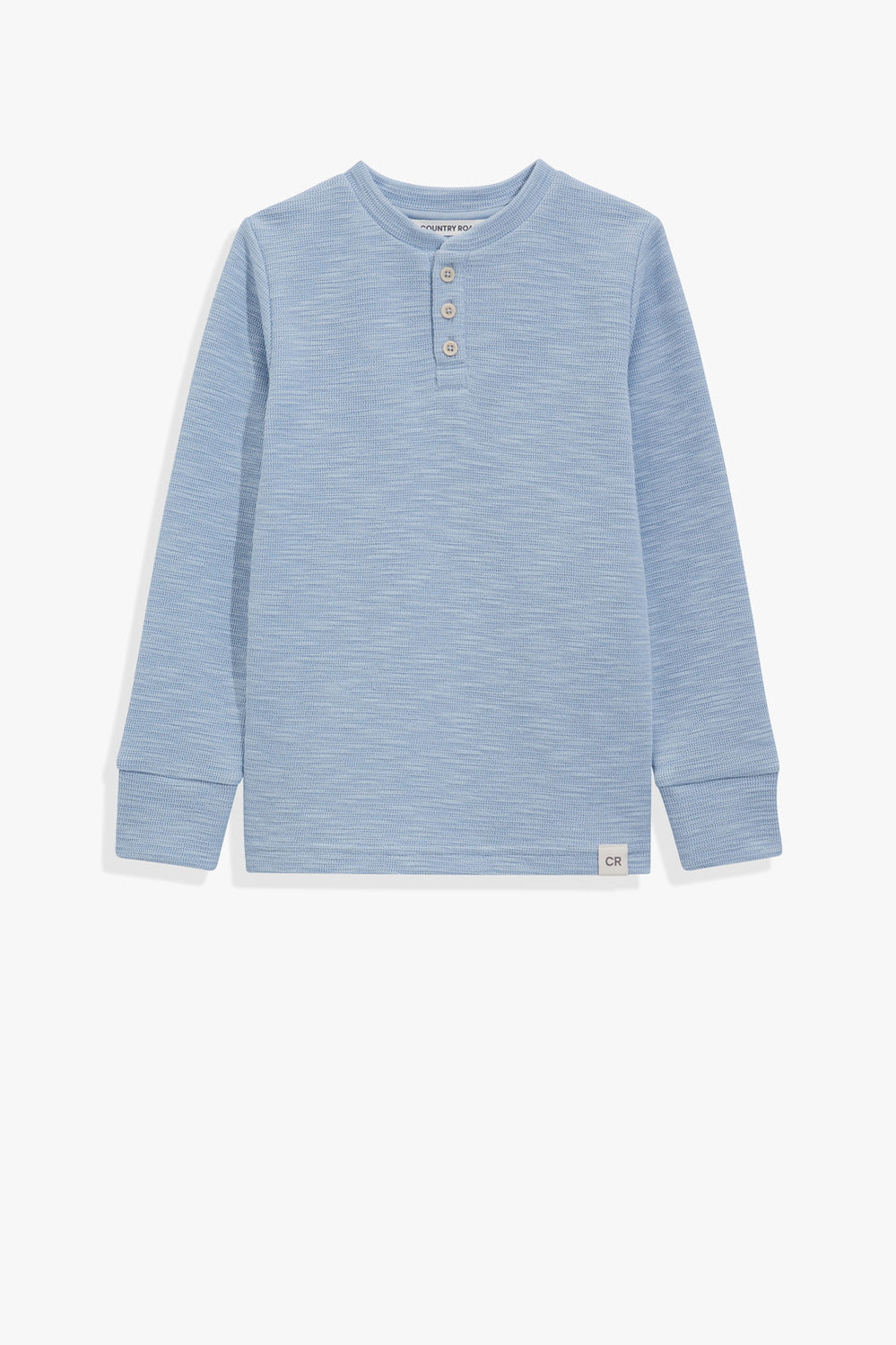 Cotton Blend Slub Texture Henley