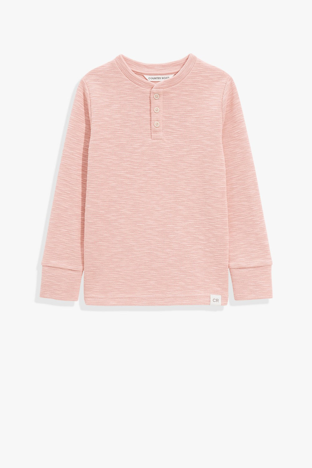 Cotton Blend Slub Texture Henley