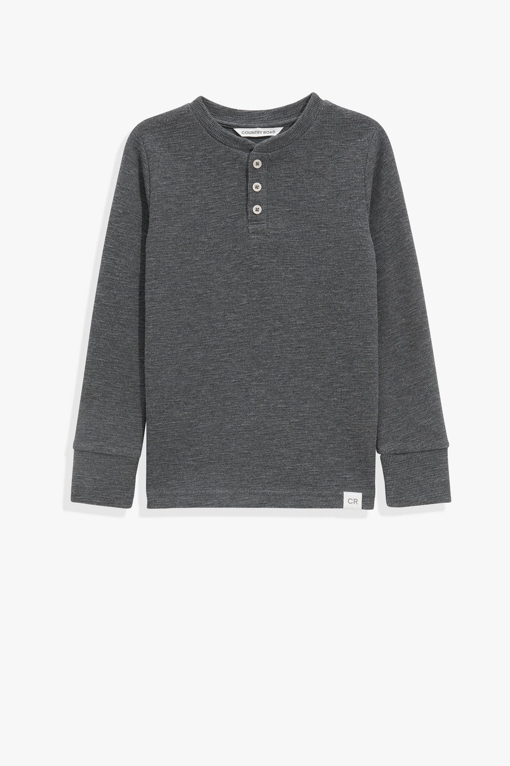 Cotton Blend Slub Texture Henley