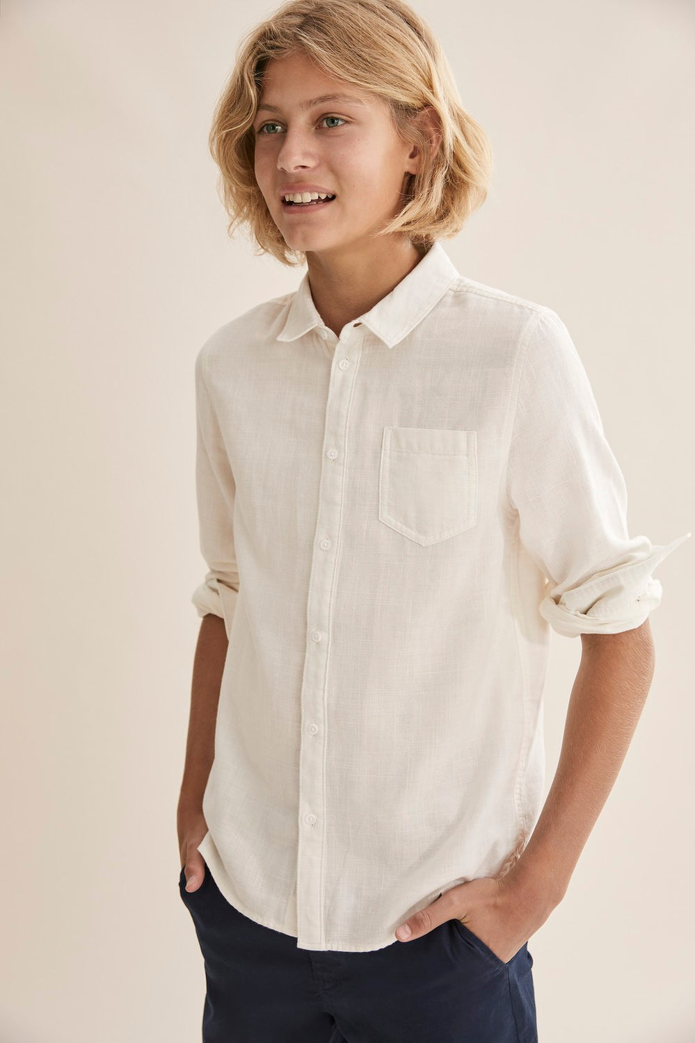 Teen Double Faced White Shirt