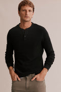 Long Sleeve Waffle Henley