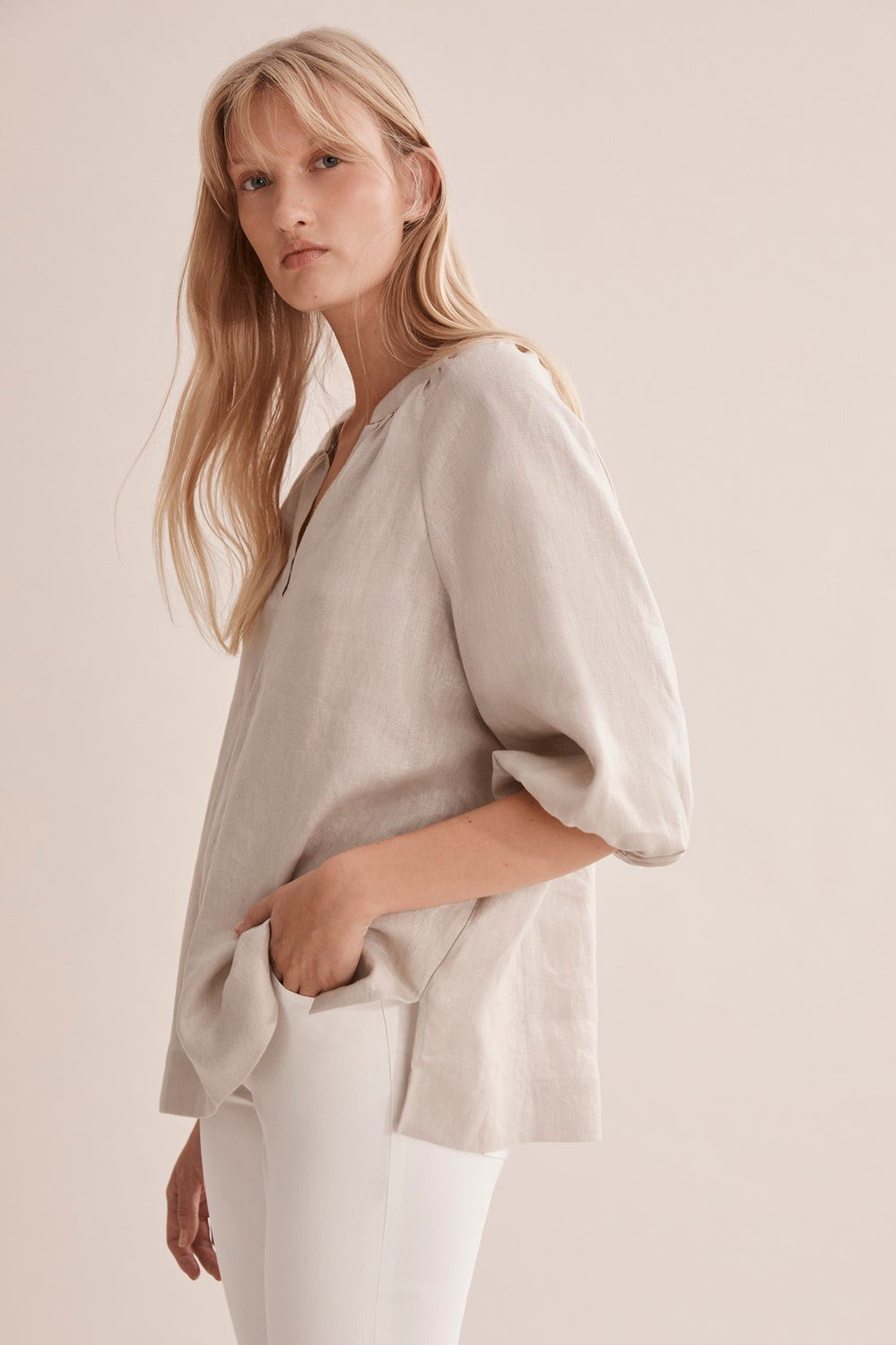 Metallic Linen Top
