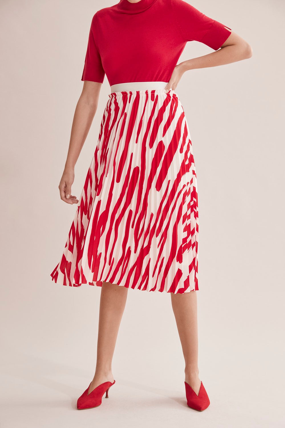Print Pleat Skirt