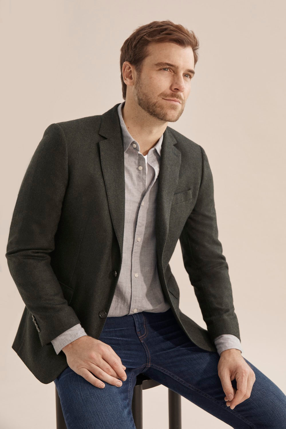 Regular Herringbone Tweed Blazer